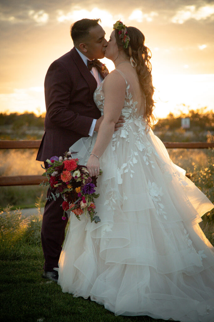 Wedding Sunset Bride Groom Las Cruces Redhawk Flowers Golf